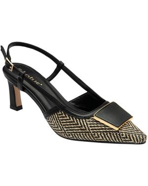 Lotus Pointed Toe Court Shoes - Black