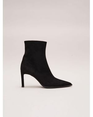 Phase Eight Suede Ponited Heeled Boots - Black