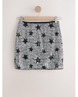 Next Star Sequin Mini Skirt - Gray