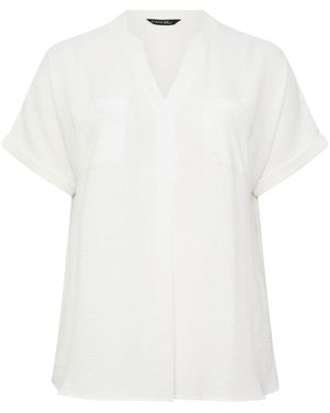 Evans Short Sleeve Airflow Blouse - White