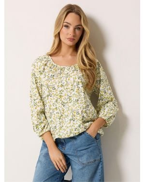M Com Button Down T-Shirt - Natural