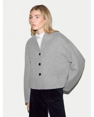 Jigsaw Wool Double Faced Cropped Coat - Gray