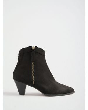 Love & Roses Mid Cone Heel Ankle Boots - Black