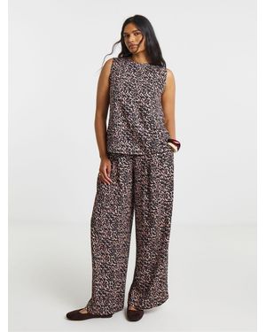 Simply Be Simply Be Button Down Puff Sleeve Top - Brown