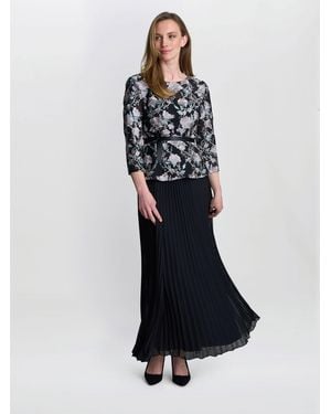 Gina Bacconi Annie Long Pleated Skirt - Blue