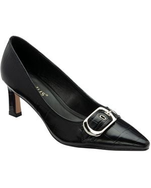 Lotus Heeled Pump Court Shoes - Black