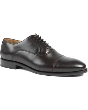 Jones Bootmaker Wide Fit Matthew Oxford Shoes - Brown