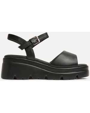 Linzi Nyla Front Strap Platform Sandals - Black