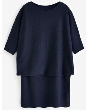 Phase Eight Becca Batwing Knitted Dress - Blue