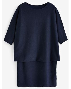 Phase Eight Becca Batwing Knitted Dress - Blue