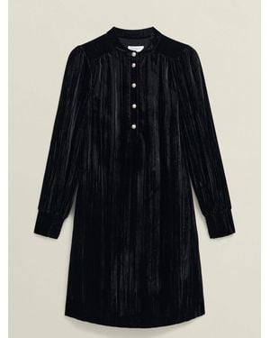 Hobbs Sienna Velvet Dress - Blue