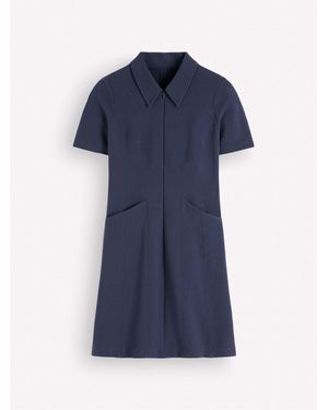 Boden Nia Short Sleeve Zip Dress - Blau