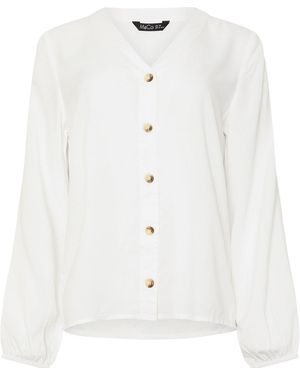M Com Acid Wash Long Sleeve T-Shirt - White