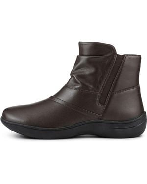 Pavers Wide Fit Leather Ankle Boots - Black