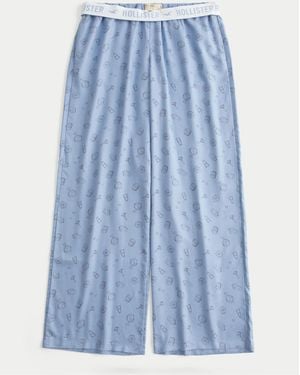 Hollister Low Rise Flannel Straight Leg Pajama Bottoms - Blue