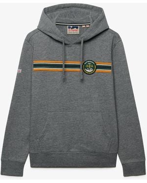 Superdry Outdoors Stripe Logo Hoodie - Gray