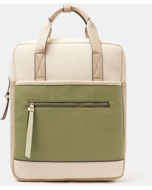 Accessorize Faux Leather Backpack - Green