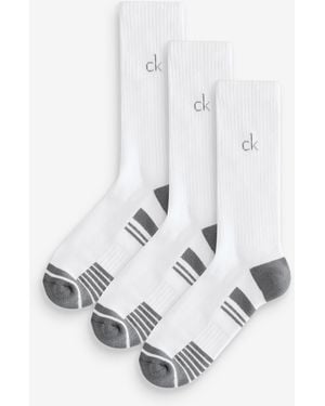 Calvin Klein Tech Crew Socks 3 Pack - White