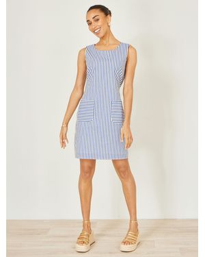 Yumi' Stripe Cotton Shift Dress - Blue