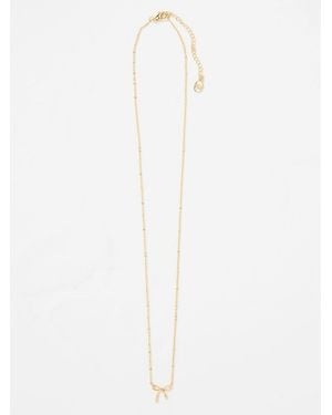 FatFace Fatface Bow Pendant Necklace - White