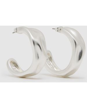 Reiss Tone Halle Sculpted Hoop Earrings - White