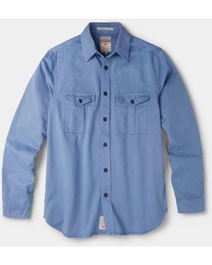 aubi Cole Twill Overshirt - Blue