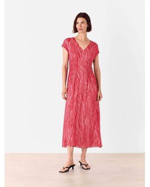 Whistles Zebra Texture Midi Dress - Pink