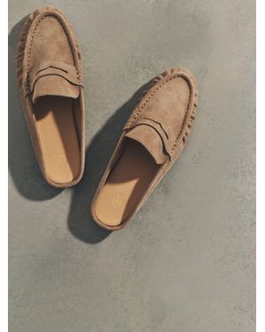 The Set Premium Leather Suede Backless Loafers - Multicolor