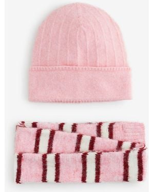 Cotton On Cozy Hat And Scarf Set - Pink