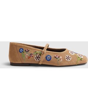 River Island River Island Floral Embroidered Ballet Flats - White