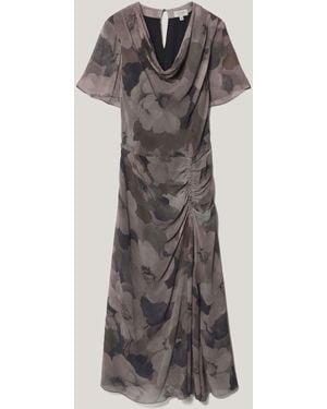 Jigsaw Antique Floral Midi Dress - Gray
