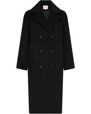 OMNES Tina Oversized Wool-Blend Coat - Black