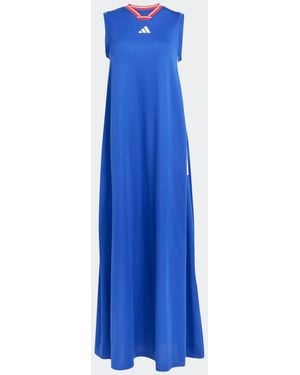 adidas Tiro Sleeveless Trapeze Maxi Dress - Blue