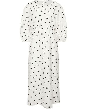PixieGirl Petite Spot Print Midi Dress - White