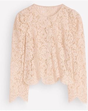 Boden Lace Puff Sleeve Top - Natural