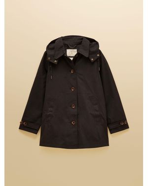 Joules Rainmore Waterproof Button Through Raincoat - Black