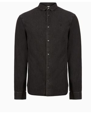AllSaints Allsaints Gleason Langärmeliges Hemd - Schwarz