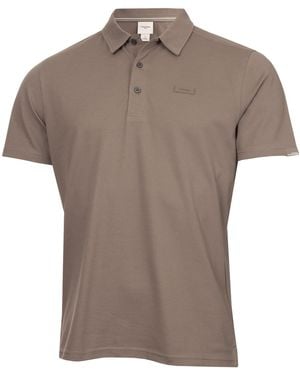 Calvin Klein Light City Tech Cotton Pique Polo Shirt - Brown