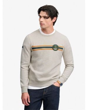 Superdry Outdoor Stripe Logo Relaxed Sweatshirt - Natural