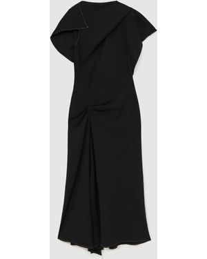 kenzie satin asymmetric draped midi dress in mauve CAMILLA | Asymmetrical Ruffle Slip Dress Twilight in Istanbul, XXS NUDE | Twilight in ISTANBUL main image 0