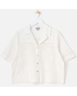 Oliver Bonas Broderie Short Sleeve Shirt - White
