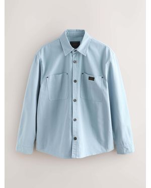 Next Twin Pocket Canvas Shacket Overshirt - Blue