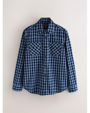 Next Western Style Long Sleeve Checked Shirt - Blue
