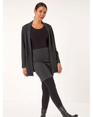 Roman Smart Textured Stretch Skirt - Black