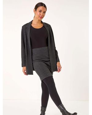 Roman Smart Textured Stretch Skirt - Black