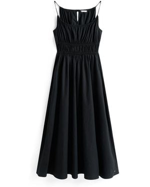 Tommy Hilfiger Smock Scoop Neck Maxi Dress - Black