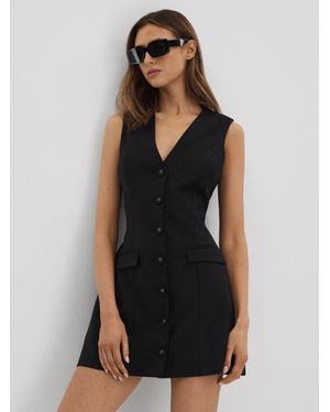 Anna Quan Single Breasted Mini Dress - Black