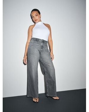 Next Hourglass Wide Leg Denim Jeans - Gray