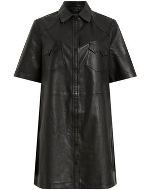 black leather trim dress Veluna Corset Waist PU Mini Dress – Disturbia
