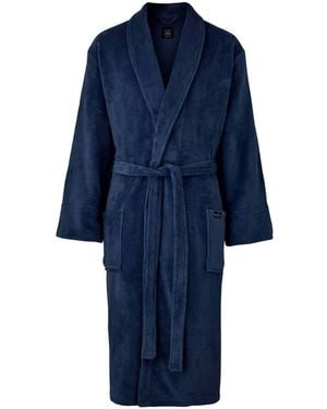 Savile Row Company Leichter Bademantel Aus Weichem Fleece - Blau
